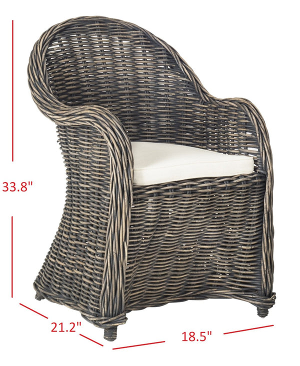 Safavieh Callista Eco-Friendly Kubu Rattan Club Chair - Stylish Wicker Design For Modern Living Spaces Black Wash SEA7001B