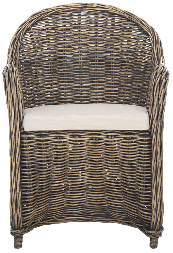 Safavieh Callista Eco-Friendly Kubu Rattan Club Chair - Stylish Wicker Design For Modern Living Spaces Black Wash SEA7001B