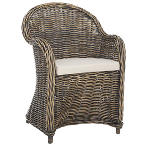 Safavieh Callista Eco-Friendly Kubu Rattan Club Chair - Stylish Wicker Design For Modern Living Spaces Black Wash SEA7001B