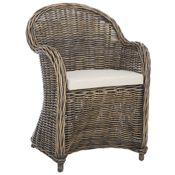 Safavieh Callista Eco-Friendly Kubu Rattan Club Chair - Stylish Wicker Design For Modern Living Spaces Black Wash SEA7001B
