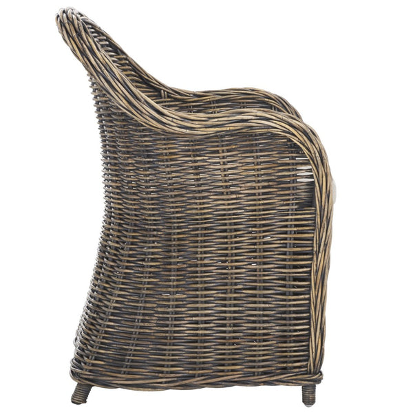 Safavieh Callista Eco-Friendly Kubu Rattan Club Chair - Stylish Wicker Design For Modern Living Spaces Black Wash SEA7001B