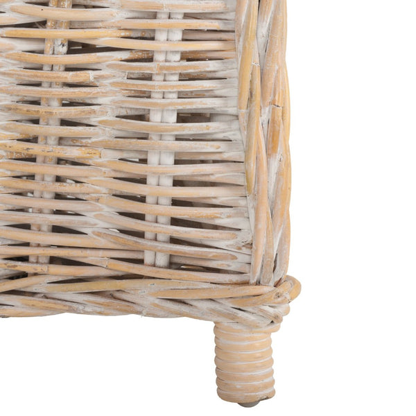 Safavieh Callista Eco-Friendly Kubu Rattan Club Chair - Stylish Wicker Design For Modern Living Spaces White Washed SEA7001C
