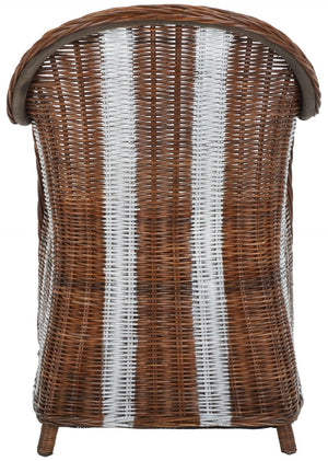 Safavieh Hemi Striped Wicker Club Chair – Coastal Elegance, Natural Rattan, Ideal For Living Rooms & Sunrooms SEA7002A