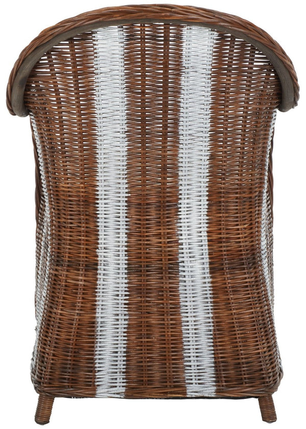 Safavieh Hemi Striped Wicker Club Chair – Coastal Elegance, Natural Rattan, Ideal For Living Rooms & Sunrooms SEA7002A