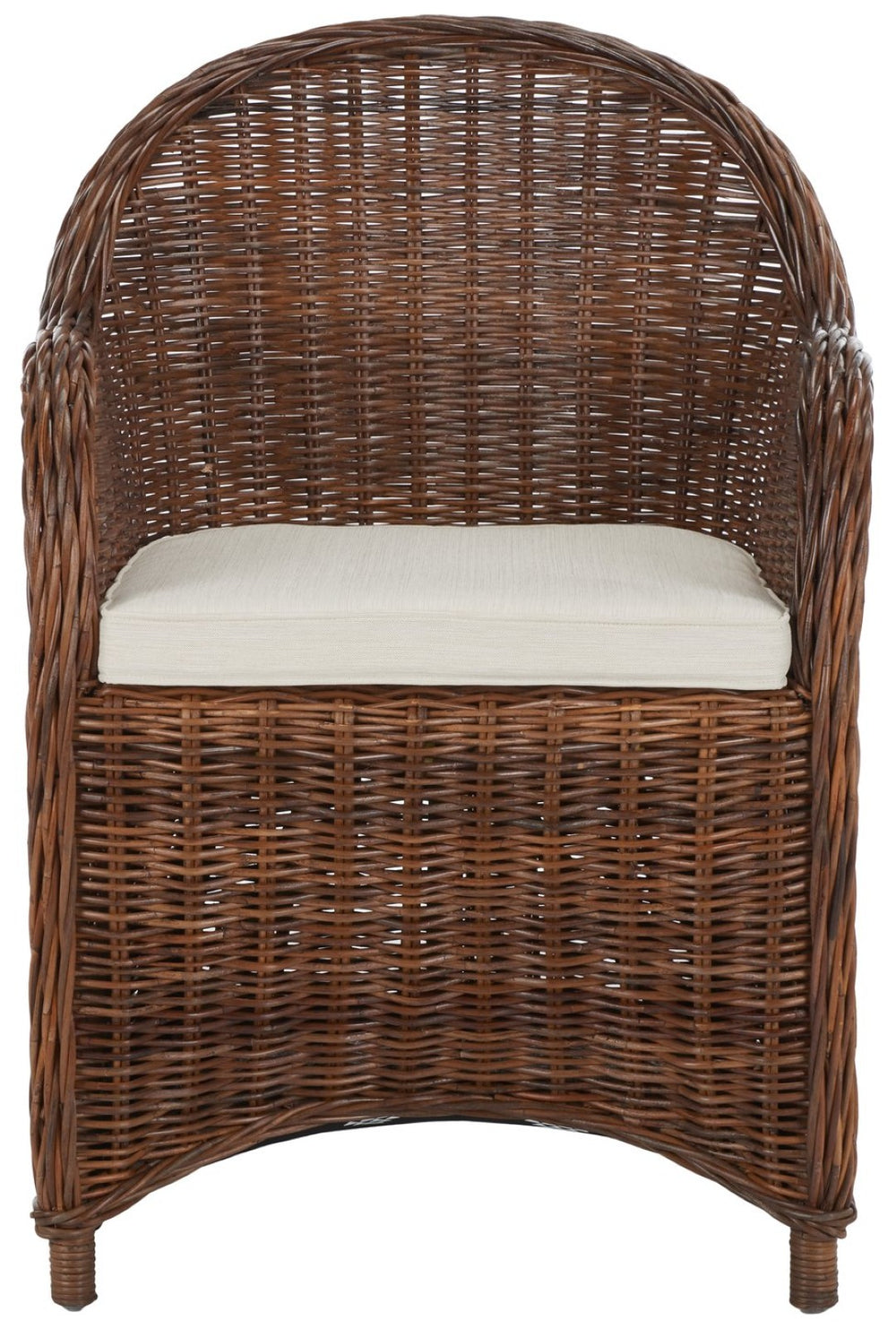 Safavieh Hemi Striped Wicker Club Chair – Coastal Elegance, Natural Rattan, Ideal For Living Rooms & Sunrooms SEA7002A