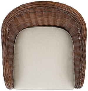 Safavieh Hemi Striped Wicker Club Chair – Coastal Elegance, Natural Rattan, Ideal For Living Rooms & Sunrooms SEA7002A