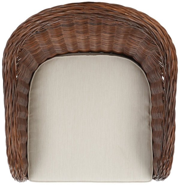 Safavieh Hemi Striped Wicker Club Chair – Coastal Elegance, Natural Rattan, Ideal For Living Rooms & Sunrooms SEA7002A