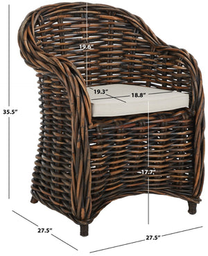 Safavieh Nita Wicker Club Chair – Handwoven Rattan Comfort For Coastal Charm In Living Rooms & Patios SEA7003A