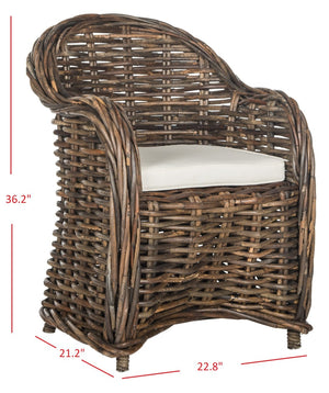 Safavieh Nita Wicker Club Chair – Handwoven Rattan Comfort For Coastal Charm In Living Rooms & Patios SEA7003A