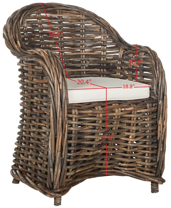 Safavieh Nita Wicker Club Chair – Handwoven Rattan Comfort For Coastal Charm In Living Rooms & Patios SEA7003A