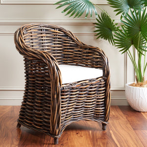 Safavieh Nita Wicker Club Chair – Handwoven Rattan Comfort For Coastal Charm In Living Rooms & Patios SEA7003A