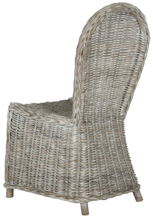 Safavieh IDOLA Dining Chairs - White Wash Kubu, Ergonomic Comfort & Coastal Charm for Stylish Interiors SEA7004A-SET2