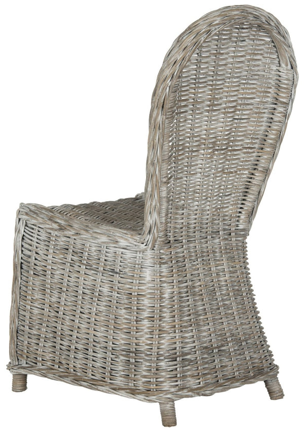 Safavieh IDOLA Dining Chairs - White Wash Kubu, Ergonomic Comfort & Coastal Charm for Stylish Interiors SEA7004A-SET2