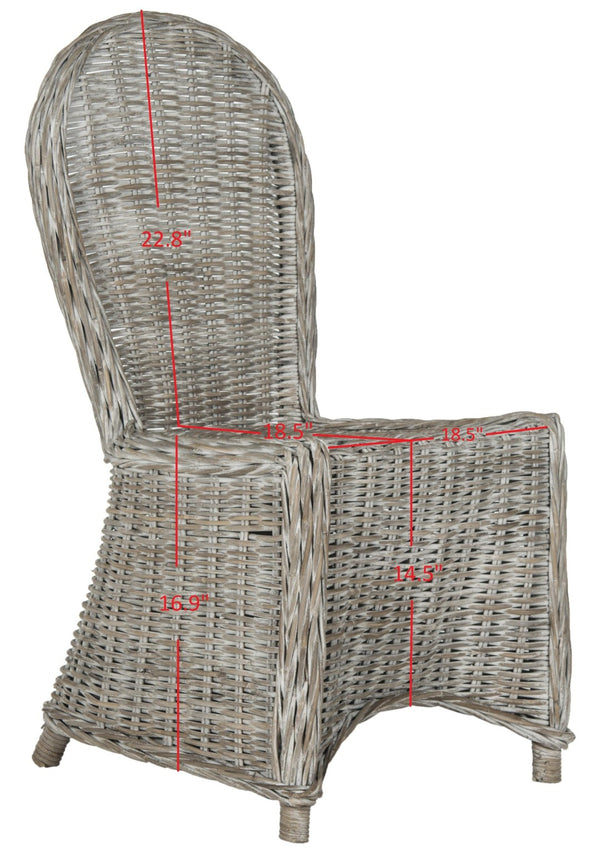 Safavieh IDOLA Dining Chairs - White Wash Kubu, Ergonomic Comfort & Coastal Charm for Stylish Interiors SEA7004A-SET2
