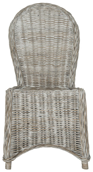 Safavieh IDOLA Dining Chairs - White Wash Kubu, Ergonomic Comfort & Coastal Charm for Stylish Interiors SEA7004A-SET2