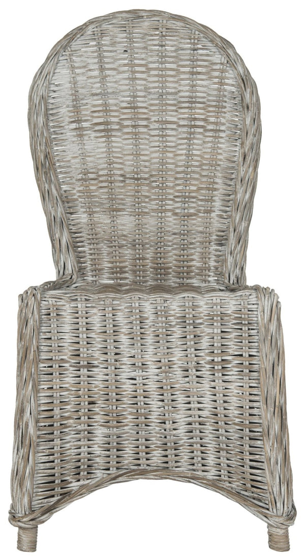 Safavieh IDOLA Dining Chairs - White Wash Kubu, Ergonomic Comfort & Coastal Charm for Stylish Interiors SEA7004A-SET2