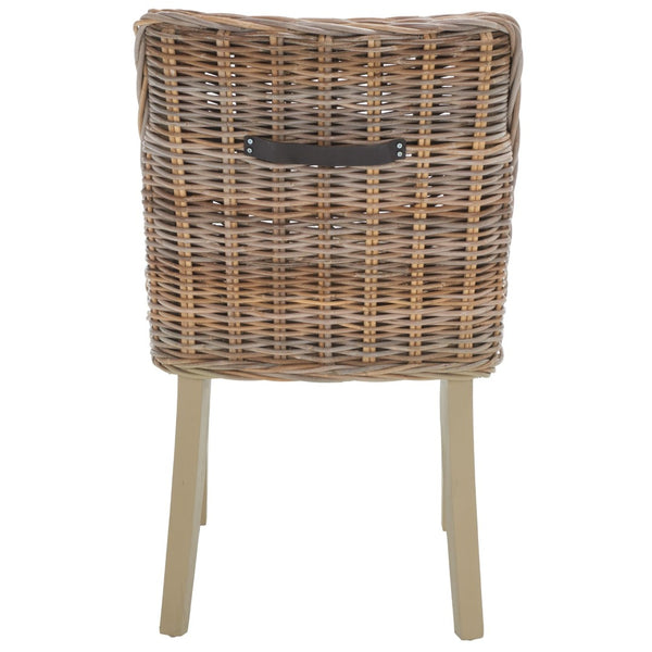 Safavieh CAPRICE Dining Chairs in Grey - Contemporary Kubu Weave for Comfort & Versatile Style in Any Space SEA7005A-SET2