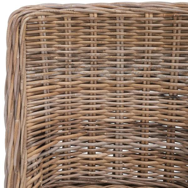Safavieh CAPRICE Dining Chairs in Grey - Contemporary Kubu Weave for Comfort & Versatile Style in Any Space SEA7005A-SET2