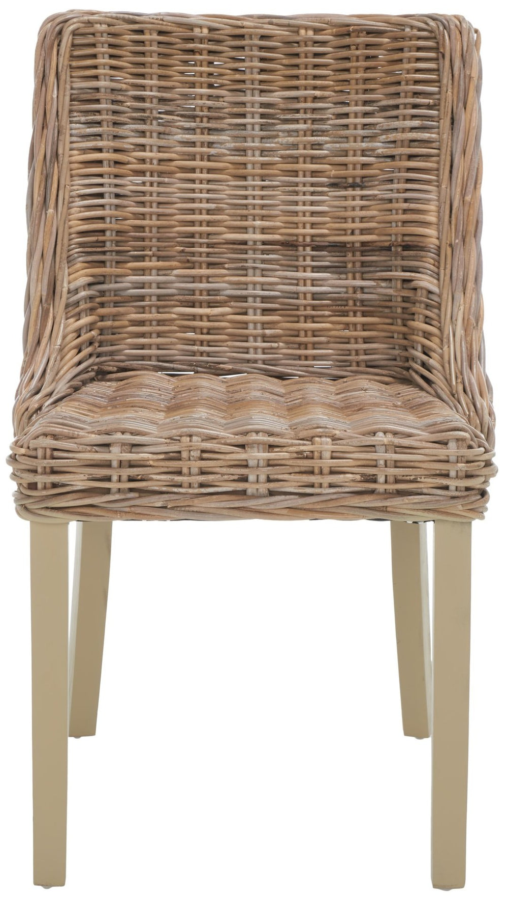 Safavieh CAPRICE Dining Chairs in Grey - Contemporary Kubu Weave for Comfort & Versatile Style in Any Space SEA7005A-SET2