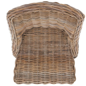 Safavieh CAPRICE Dining Chairs in Grey - Contemporary Kubu Weave for Comfort & Versatile Style in Any Space SEA7005A-SET2
