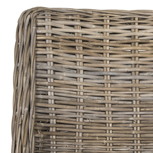 Safavieh CAPRICE Dining Chairs in Grey - Contemporary Kubu Weave for Comfort & Versatile Style in Any Space SEA7005A-SET2