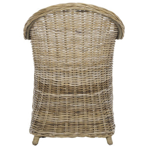 Safavieh Zane Chic Grey Kubu Rattan Club Chair - Elegant Accent For Coastal, Transitional & Modern Spaces SEA7006A