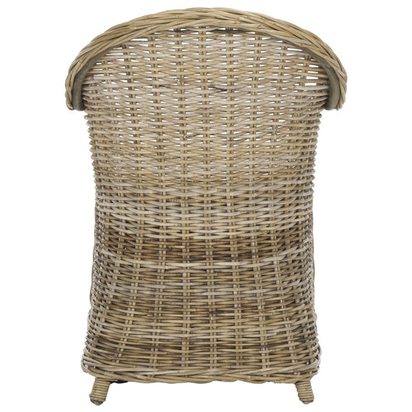 Safavieh Zane Chic Grey Kubu Rattan Club Chair - Elegant Accent For Coastal, Transitional & Modern Spaces SEA7006A