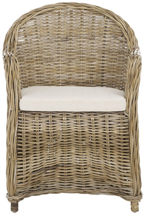 Safavieh Zane Chic Grey Kubu Rattan Club Chair - Elegant Accent For Coastal, Transitional & Modern Spaces SEA7006A