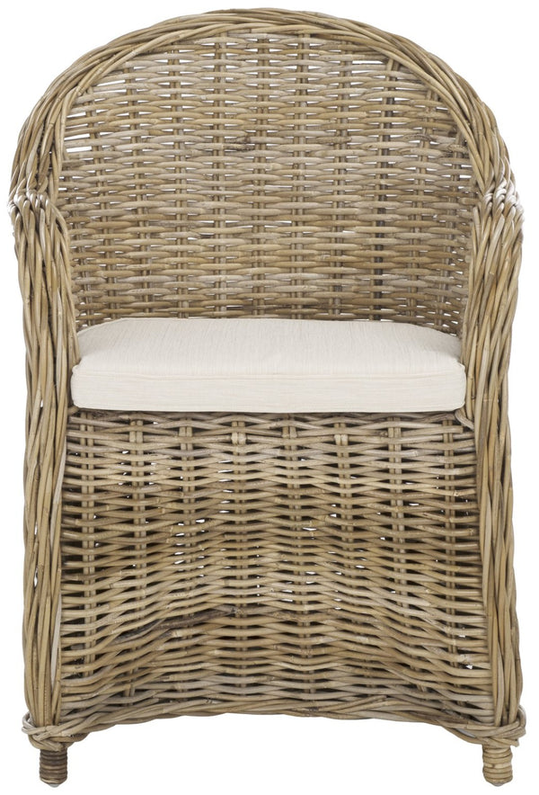 Safavieh Zane Chic Grey Kubu Rattan Club Chair - Elegant Accent For Coastal, Transitional & Modern Spaces SEA7006A