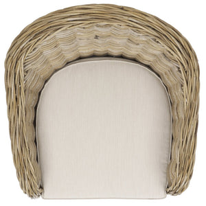 Safavieh Zane Chic Grey Kubu Rattan Club Chair - Elegant Accent For Coastal, Transitional & Modern Spaces SEA7006A
