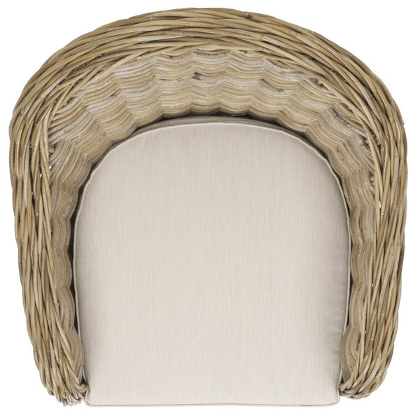 Safavieh Zane Chic Grey Kubu Rattan Club Chair - Elegant Accent For Coastal, Transitional & Modern Spaces SEA7006A