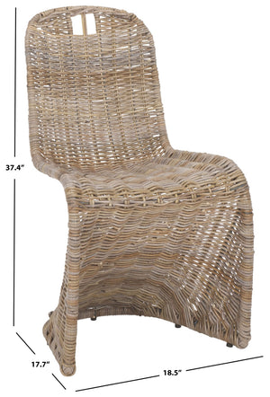 Safavieh CILOMBO Dining Chairs in Grey - Handwoven Rattan Elegance for Chic Dining Spaces & Gatherings SEA7007A-SET2