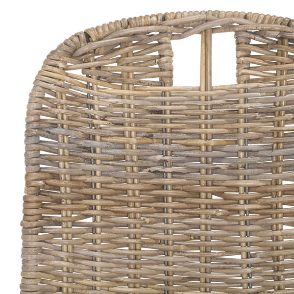 Safavieh CILOMBO Dining Chairs in Grey - Handwoven Rattan Elegance for Chic Dining Spaces & Gatherings SEA7007A-SET2