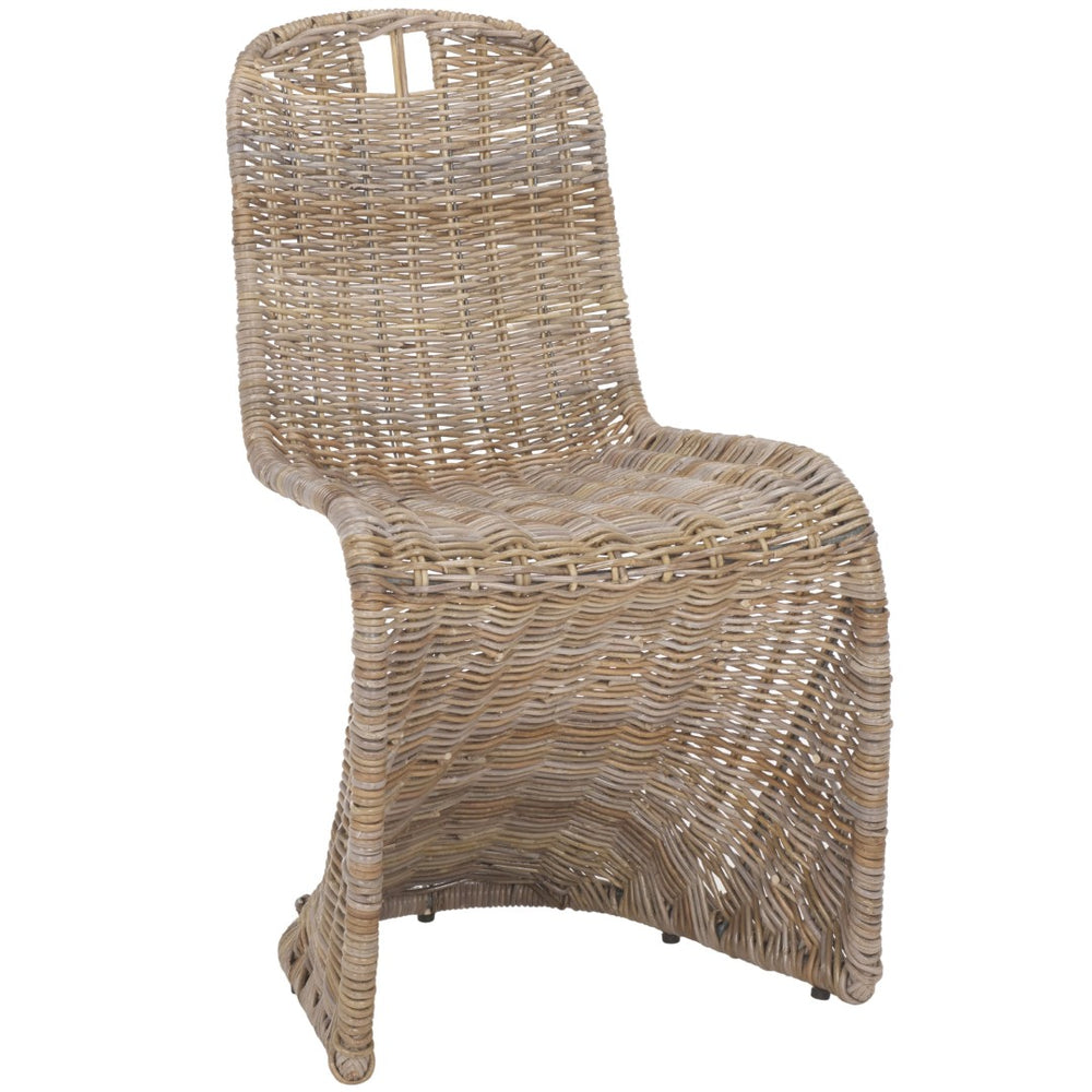 Safavieh CILOMBO Dining Chairs in Grey - Handwoven Rattan Elegance for Chic Dining Spaces & Gatherings SEA7007A-SET2