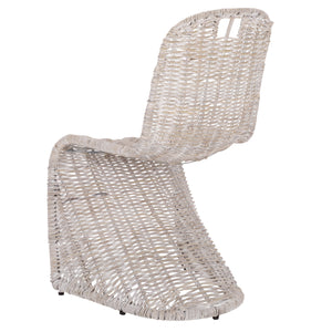 Cilombo Handwoven Rattan Dining Chair Set Of 2 With Powder-Coated Iron Frame — Coastal Rustic Ergonomic Seating