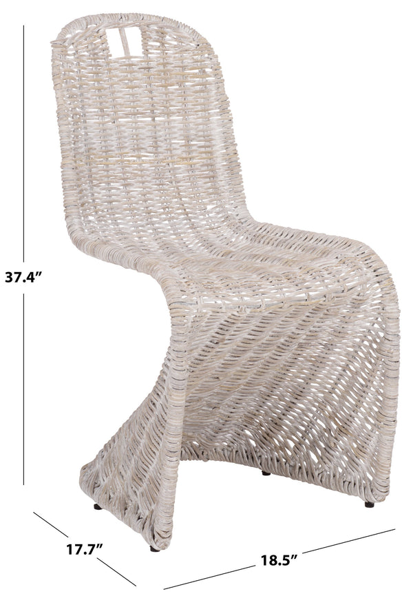 Cilombo Handwoven Rattan Dining Chair Set Of 2 With Powder-Coated Iron Frame — Coastal Rustic Ergonomic Seating