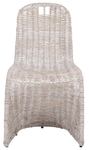 Cilombo Handwoven Rattan Dining Chair Set Of 2 With Powder-Coated Iron Frame — Coastal Rustic Ergonomic Seating