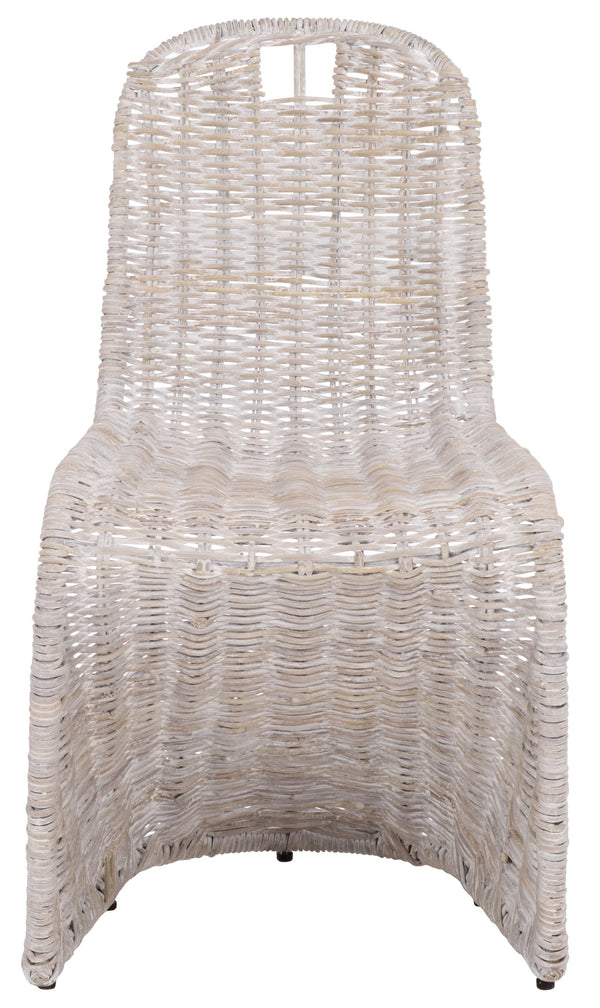 Cilombo Handwoven Rattan Dining Chair Set Of 2 With Powder-Coated Iron Frame — Coastal Rustic Ergonomic Seating