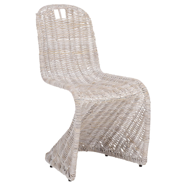 Cilombo Handwoven Rattan Dining Chair Set Of 2 With Powder-Coated Iron Frame — Coastal Rustic Ergonomic Seating