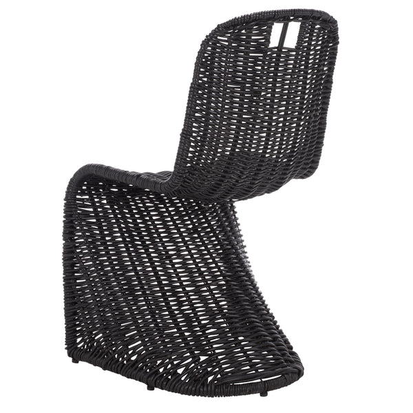 Cilombo Handwoven Rattan Dining Chair Set Of 2 With Powder-Coated Iron Frame — Coastal Rustic Ergonomic Seating