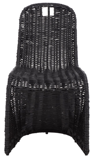 Cilombo Handwoven Rattan Dining Chair Set Of 2 With Powder-Coated Iron Frame — Coastal Rustic Ergonomic Seating