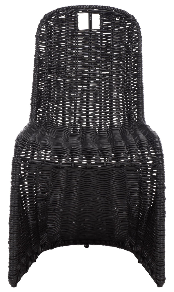 Cilombo Handwoven Rattan Dining Chair Set Of 2 With Powder-Coated Iron Frame — Coastal Rustic Ergonomic Seating