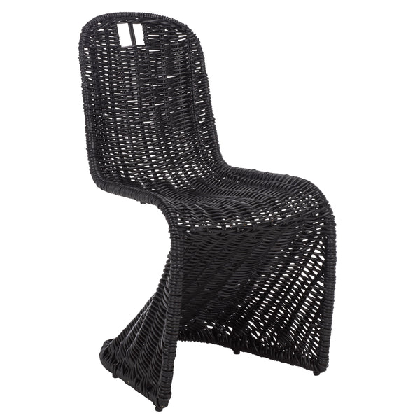 Cilombo Handwoven Rattan Dining Chair Set Of 2 With Powder-Coated Iron Frame — Coastal Rustic Ergonomic Seating