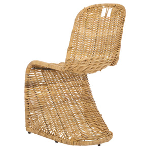 Cilombo Handwoven Rattan Dining Chair Set Of 2 With Powder-Coated Iron Frame — Coastal Rustic Ergonomic Seating