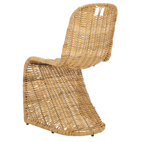 Cilombo Handwoven Rattan Dining Chair Set Of 2 With Powder-Coated Iron Frame — Coastal Rustic Ergonomic Seating