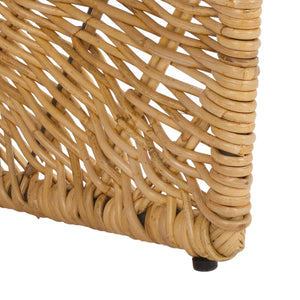 Cilombo Handwoven Rattan Dining Chair Set Of 2 With Powder-Coated Iron Frame — Coastal Rustic Ergonomic Seating