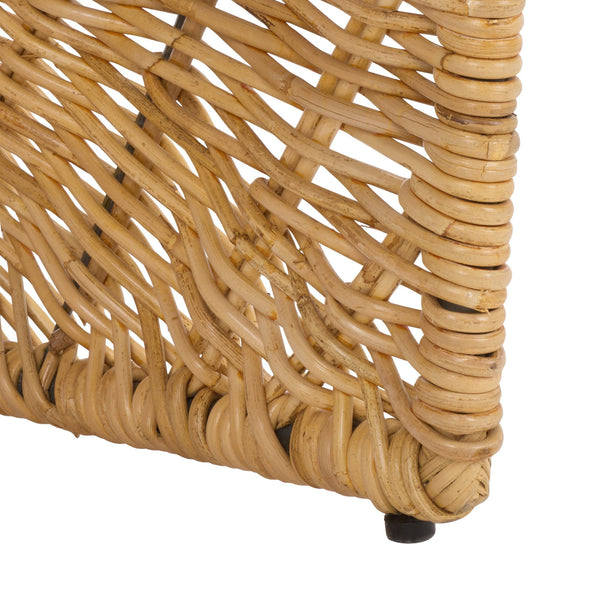 Cilombo Handwoven Rattan Dining Chair Set Of 2 With Powder-Coated Iron Frame — Coastal Rustic Ergonomic Seating