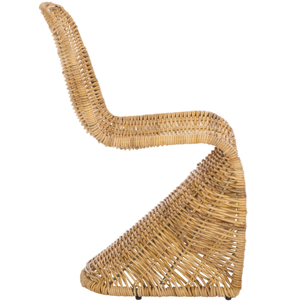 Cilombo Handwoven Rattan Dining Chair Set Of 2 With Powder-Coated Iron Frame — Coastal Rustic Ergonomic Seating