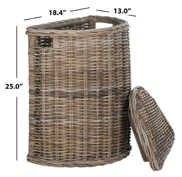 Safavieh Damari Wicker Storage Hamper – Eco-Friendly, Handcrafted Kubu Rattan Laundry Basket With Removable Liner SEA7008A