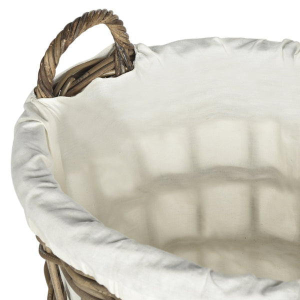 Safavieh Adisa Stylish Wicker Storage Hamper - Handwoven Kubu Rattan With Removable Liner For Easy Cleaning SEA7009A